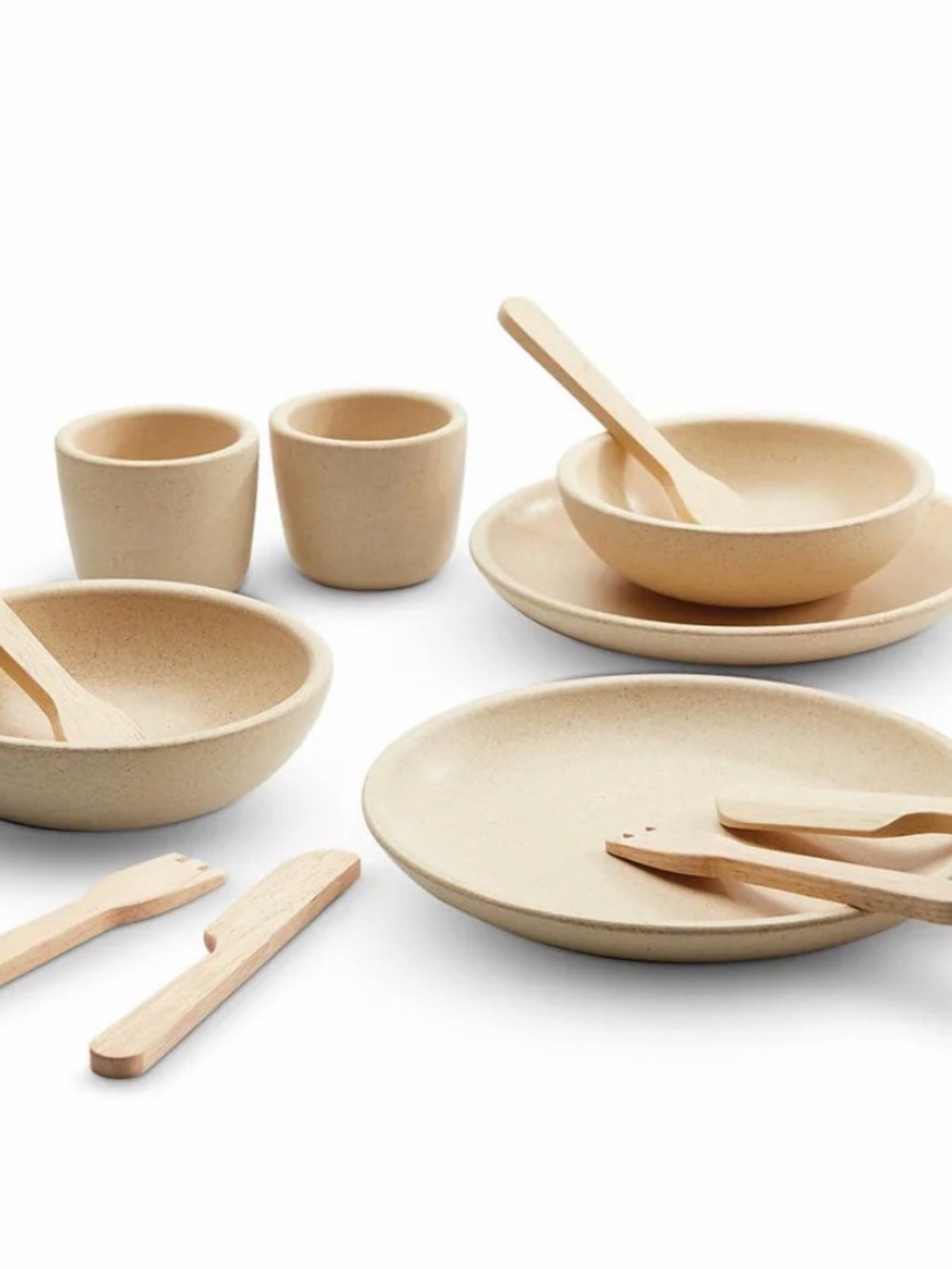 Plan Toys - Wooden play dishes set